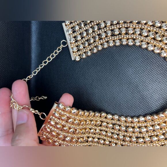 Zara Bold Multilayered Gold Chocker Necklace - Picture 13 of 14